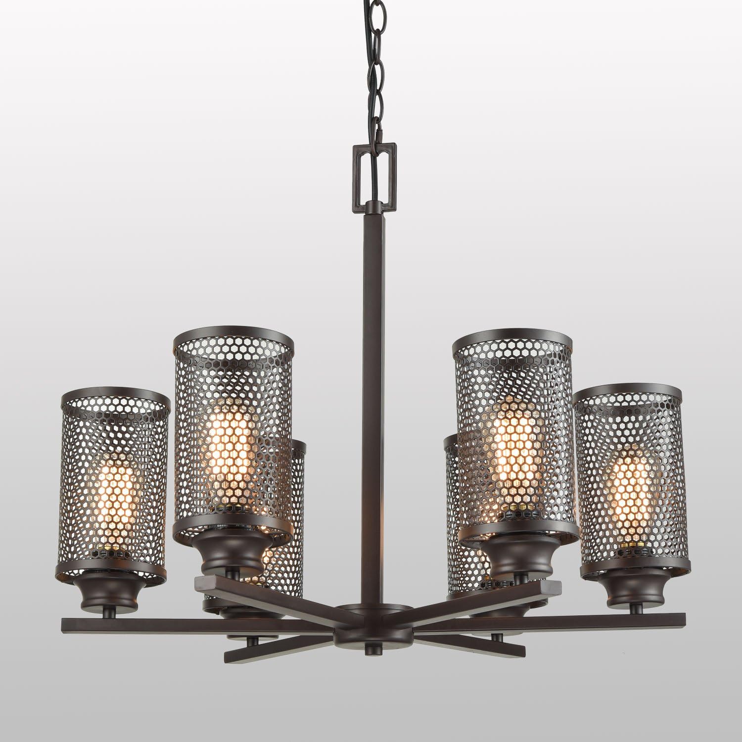 Ecopower Vintage ORB Metal Mesh Cylinder 6-lights Chandeliers Pendant Lighting