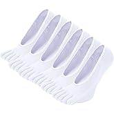 CaiDieNu No Show Toe Socks Women, Low Cut Five Fingers Cotton Running Athletic Invisible Boat Socks, 3/6 Pairs