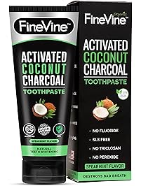 Charcoal Teeth Whitening Toothpaste - Made in USA - WHITENS TEETH NATURALLY and REMOVES BAD BREATH - Best Natural Vegan Organic Toothpaste - (Spearmint Flavor)