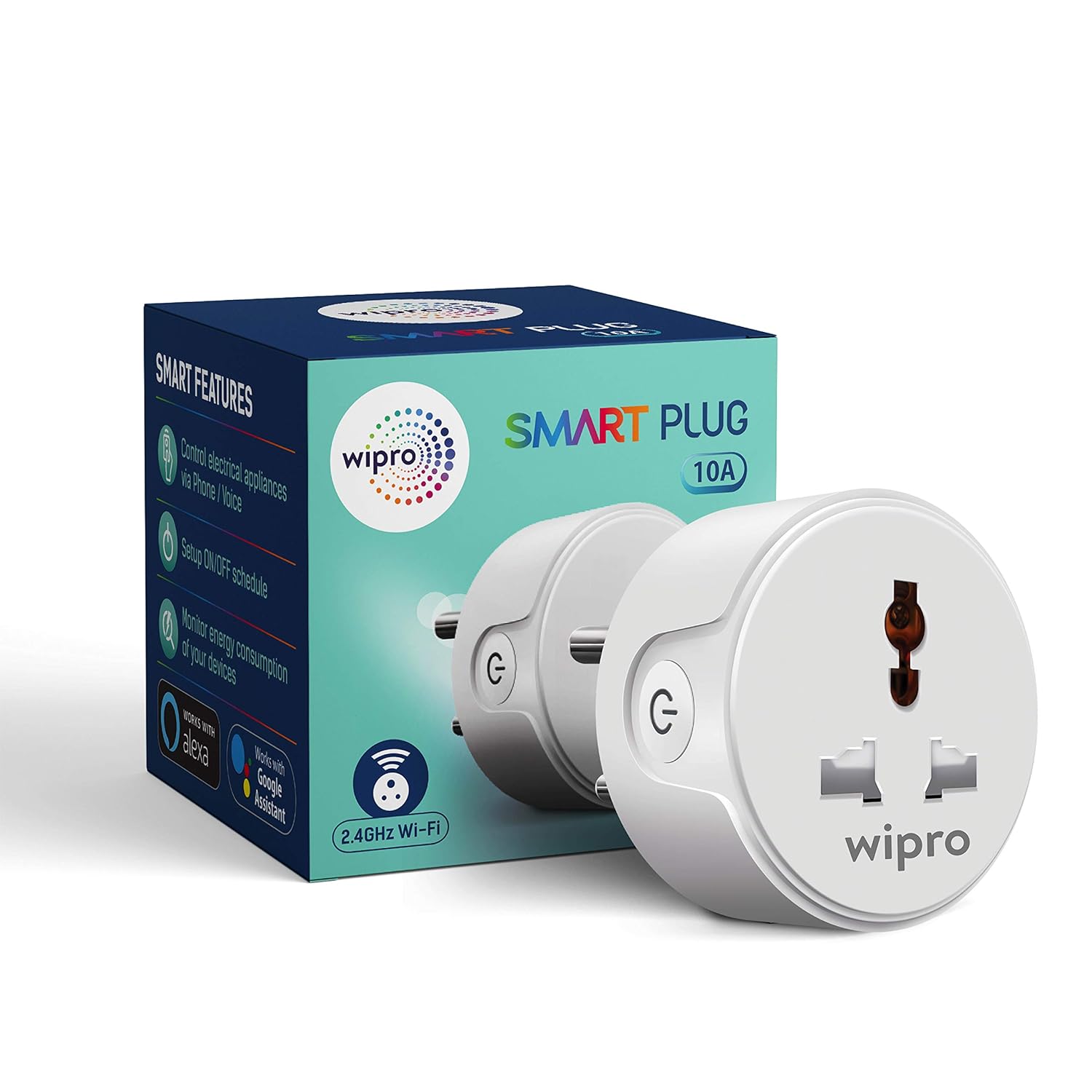 Wipro 10A smart plug with Energy monitoring Suitable for small