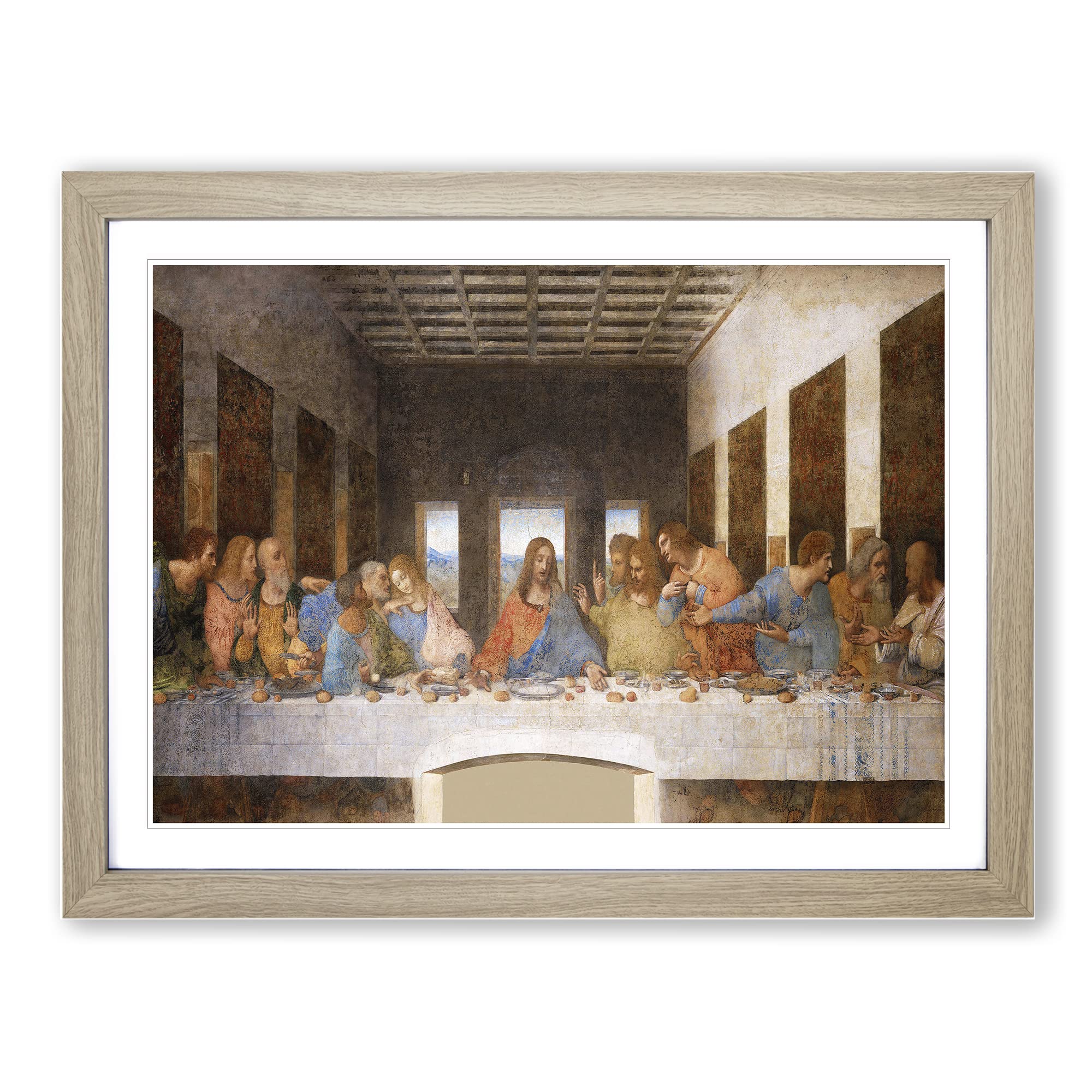Leonardo Da Vinci The Last Supper Classic Painting Framed Print | A3 Oak Framed Wall Art | Ready to Hang | Classic Historical Picture | Living Room Bedroom Lounge Office