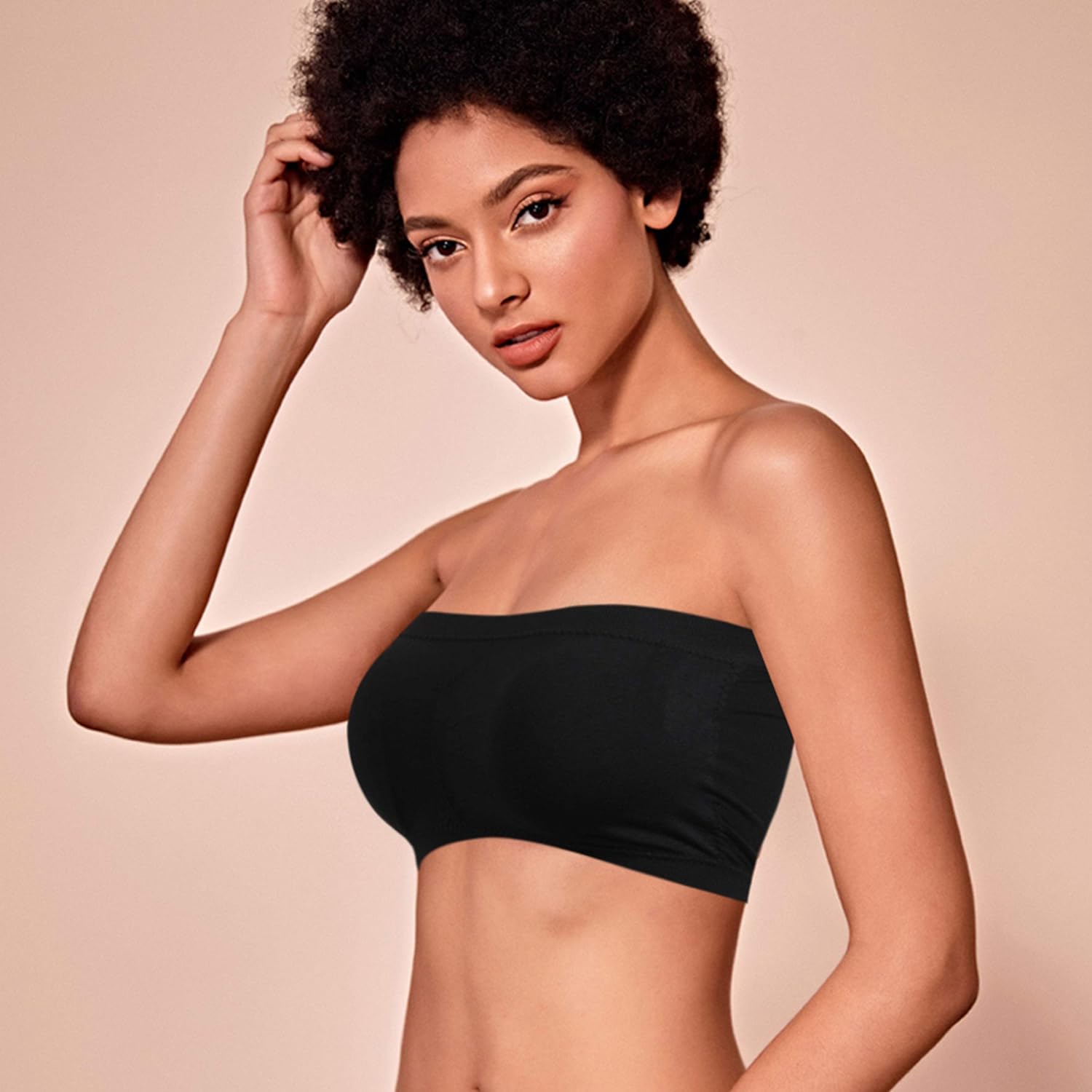 DD DEMOISELLE Women's Strapless Bralette Seamless Bandeau Stretchy Removable-Padded Bandeau Tube Top Bra 1 Pack at  Women’s Clothing store