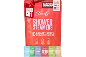Cleverfy Shower Steamers Aromatherapy - 18 Pack of Shower Bombs with Essential Oils. Self Care Birthday Gifts for Women and Valentines Day Gifts for Her and Him. Red Set