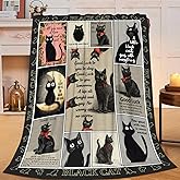 Black Cat Throw Blanket Black Cat Stuff Gifts for Kids Girls Boys Adults Women Men Soft Cozy Warm Plush Fluffy Fuzzy Fleece Blanket Decor 40''X50''
