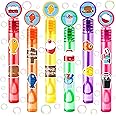 24PCS Gone Fishing DIY Bubble Wands with 96PCS Stickers - Party Favor for Goodie Bags, Pinata Stuffers, Mini Bubble Bulk Farm Birthday Supplies, Toys Gifts, Class Prizes for Toddlers, Boys & Girls