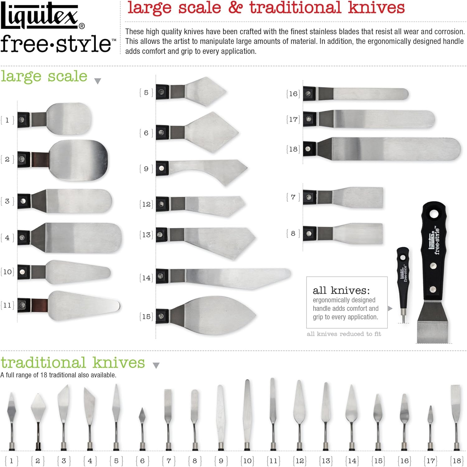 Liquitex Professional Freestyle Traditional Knives 6-Piece Ring Set
