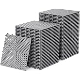 Jocoevol 60-Pcs Interlocking Tile, Indoor/Outdoor Drainage Interlocking Floor Tiles 11.8" x 11.8", Anti-Slip Waterproof Soft PVC Splicing Flooring Tile for Garage Patio Pool Bathroom, Grey