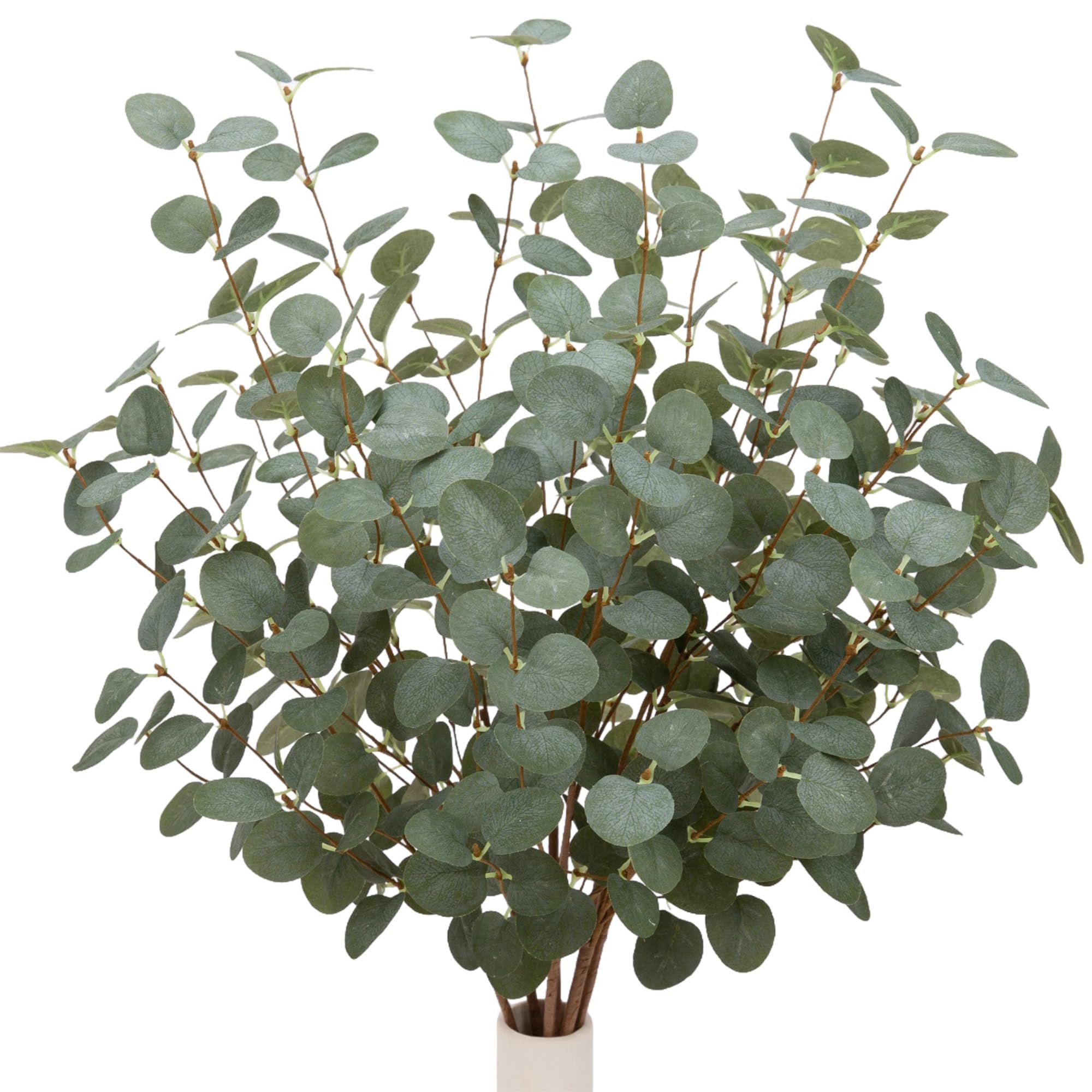 VGIA 12 Pcs 27" Eucalyptus Stems Greenery Stems Eucalyptus Leaf Spray in Green Silk Plastic Plants Floral Artificial Plants for Home Party Wedding Decoration(Dark Green)