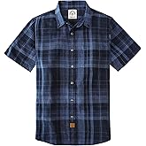 Dubinik® Mens Short Sleeve Button Down Shirts Soft Breathable Summer Vintage Regular Fit Lightweight Men's Casual Shirt