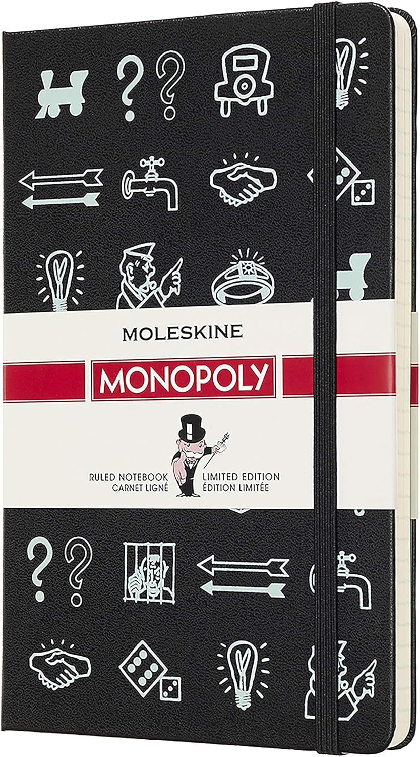 Moleskine LEMOQP060 Libreta de edición limitada Monopoly, grande a rayas iconos (EDITION