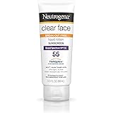 Neutrogena Clear Face Liquid Lotion Sunscreen For Acne-Prone Skin, Broad Spectrum Spf 55, 3  Fl. Oz.