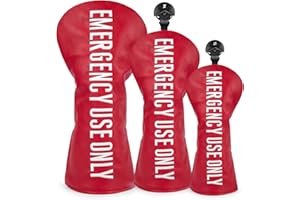 Hooked On Golf Club Covers, Red Leather Driver Headcover, 3 5 Fairway Wood Cover, Hybrid Headcovers, Golf Accessories Gifts C