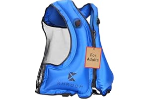 Khroom Inflatable Snorkel Vest for Adults and Teenagers | 60"-75" Height | 90-220 lbs | V2 2025 Model | Buoyancy Jacket for S