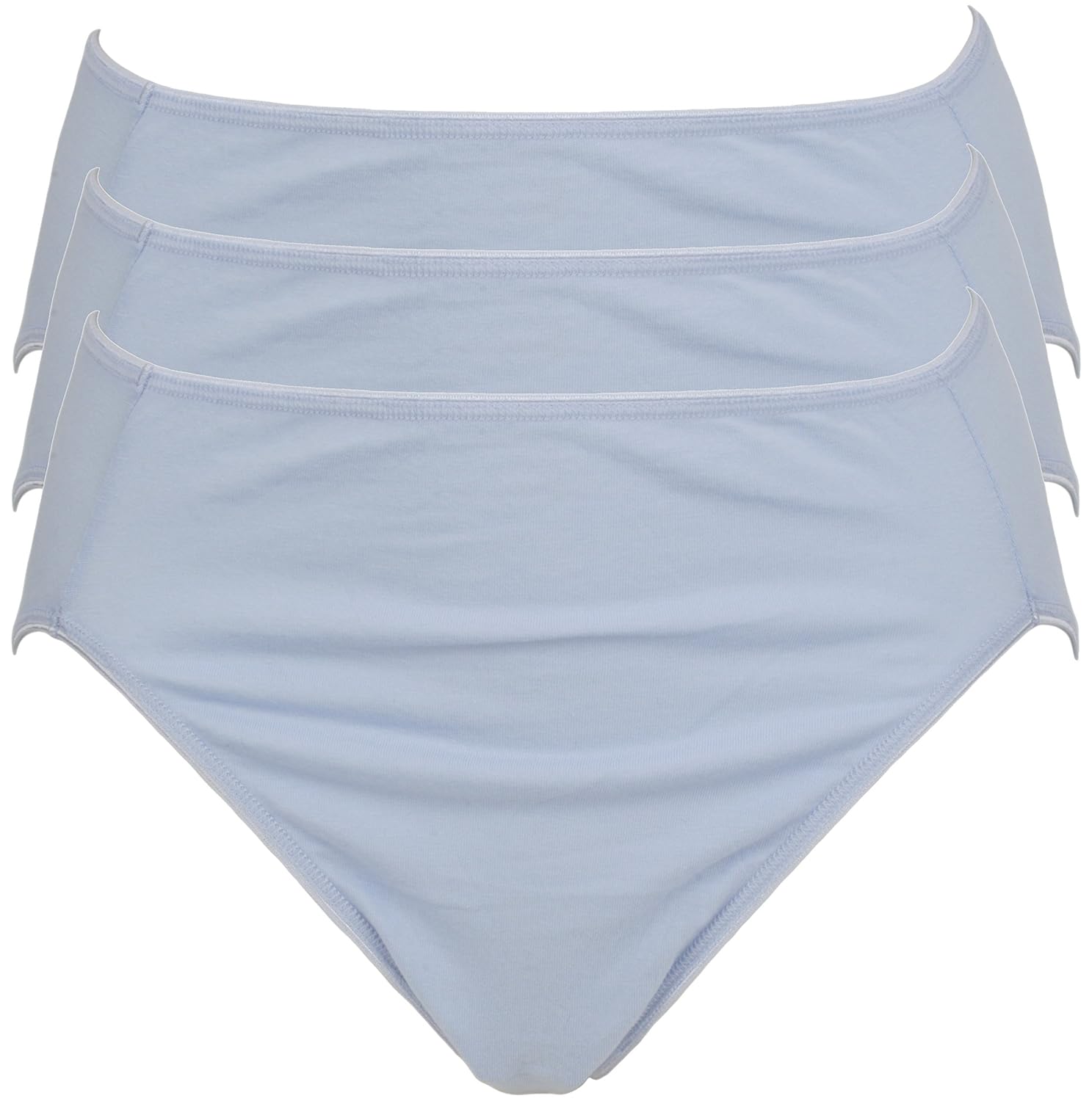 Jockey Multipack Cotton Rich High Leg Style Knickers 3 Pack Pale Blue