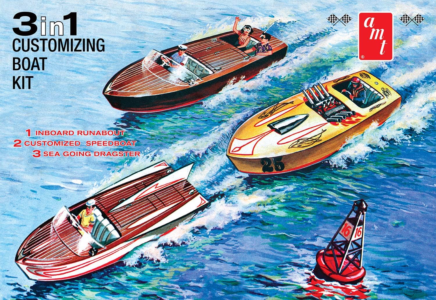 AMT Customizing Boat (3-in-1) 1:25 Scale Model Kit