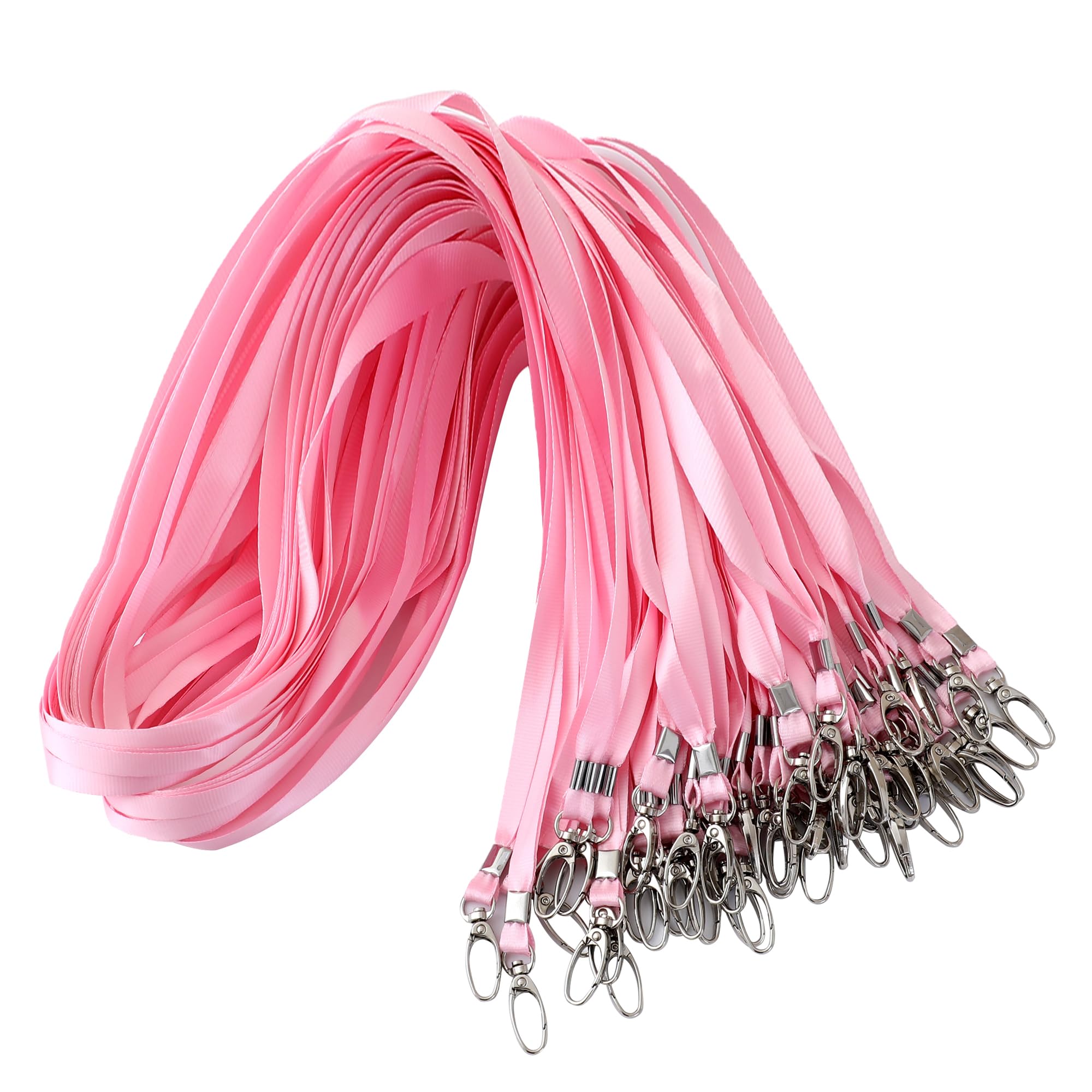 ROSSHINE 25pcs Pink Lanyards for Neck, Nylon Neck Strap Lanyard for Keys ID Cards Name Tags Badge Holders with Swivel Hook Ideal for Staff Student Doctors Visitors