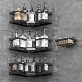 AceMining Shower Caddy 4 Pack Black Adhesive No Drilling Rust Resistant