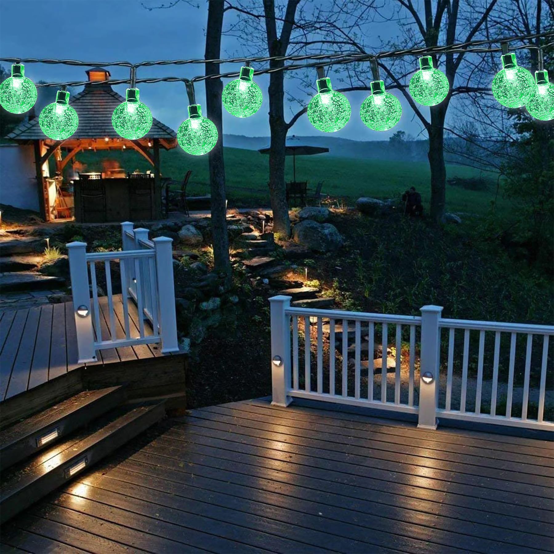 Lezonic Solar Garden Lights, 100LED Solar Fairy Lights Waterproof, 12M/39Ft Outdoor/Indoor String Lights with 8 Mode for Home, Garden, Wedding, Party, Festival Decorations (Green)