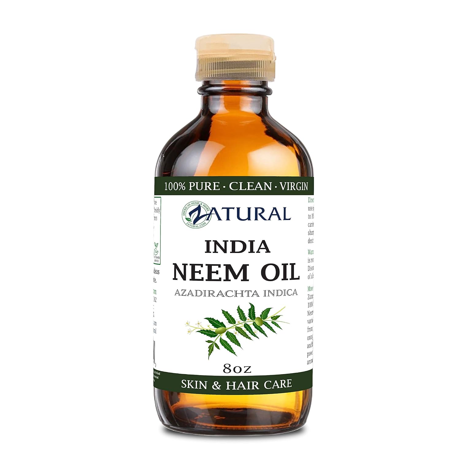 Organic Neem Oil (16 oz) 100% Pure Cold Press Skin, Hair, and Nails : Beauty