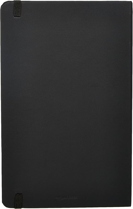Cuaderno clásico Amazon Basics, tamaño A5, cuaderno diario para oficina, escuela, casa, escritura y toma de notas, rayado, 240 páginas, negro
