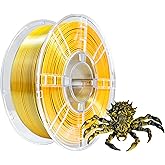 iBOSS PLA+ 3D Printer Filament, PLA Plus Filament 1.75mm Silk Black Gold Shiny Silk Dual Color Filament, 3D Printing Filament 1KG/2.2lb Dimensional Accuracy +/- 0.02mm Fit Most FDM Printers
