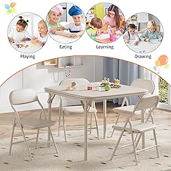 GarveeHome 5-Piece Kids Folding Table and Chairs