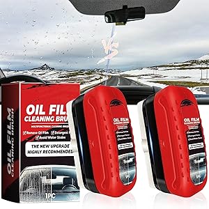 MAUSGAAV New 2-Pack Automotive Oil Film Cleaning Brush, Oil Film Remover for Car Windshield, Car Win...