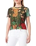 Desigual woMens Casual T Shirt, Green, X-Small US