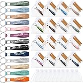 Yinkin 100 Sets Thank You Gift Silicone Keychains Bulk Employee Appreciation Gifts with Thank You Tag White Organza Bag for Coworker Teacher Nurse