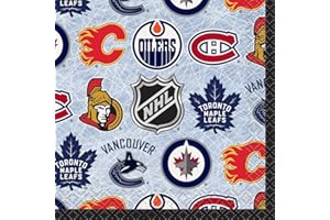 Unique 59381 NHL Hockey Beverage Napkins, 16 Count