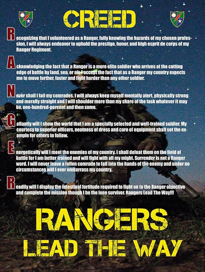 Ranger Creed Army Ranger Creed Army
