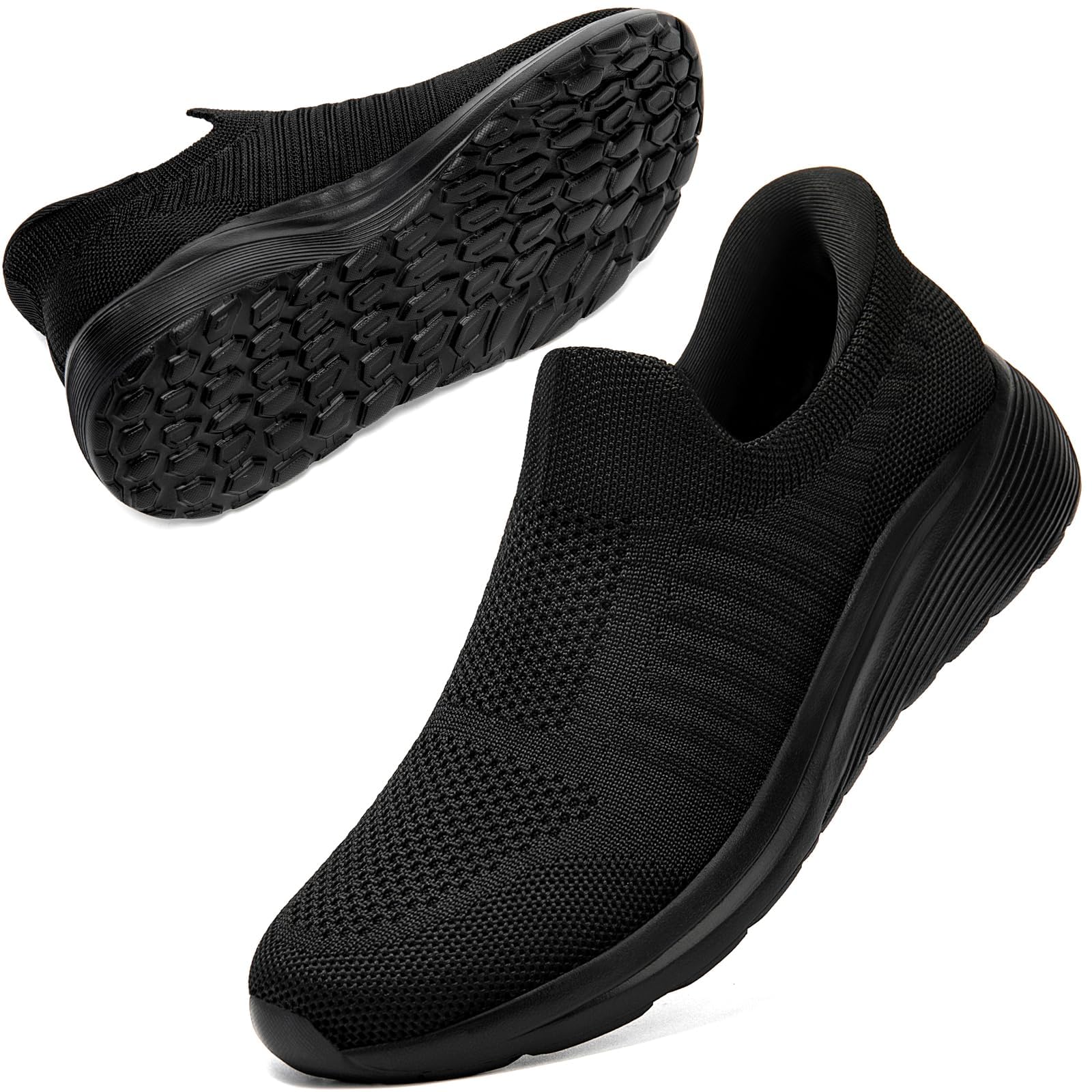 [NEARDREAM] たったまま履ける靴 レディース 立ったまま 履ける スニーカー スリッポン 紐なし 履きやすい靴 上履き 立ち仕事 歩きやすい メッシュ 軽量 大人 通気性 3e オールブラック 23.5cm商品画像