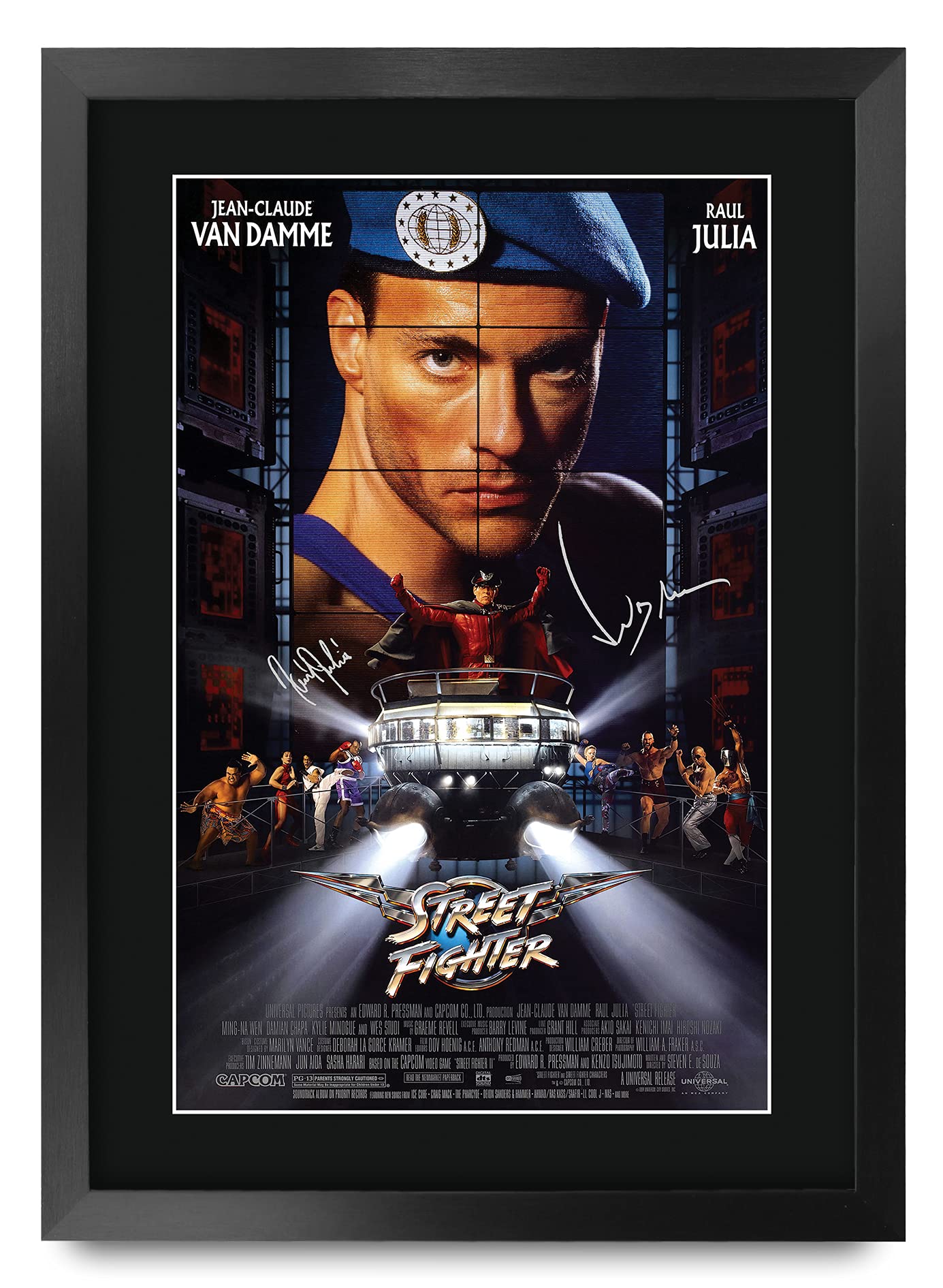 HWC Trading FR A3 Street Fighter Jean‑Claude Van Damme Gifts Printed Poster Signed Autograph Picture for Movie Memorabilia Fans - A3 Framed
