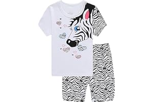Family Feeling Giraffe Little Girls' Short Pajamas 100% Cotton Clothes