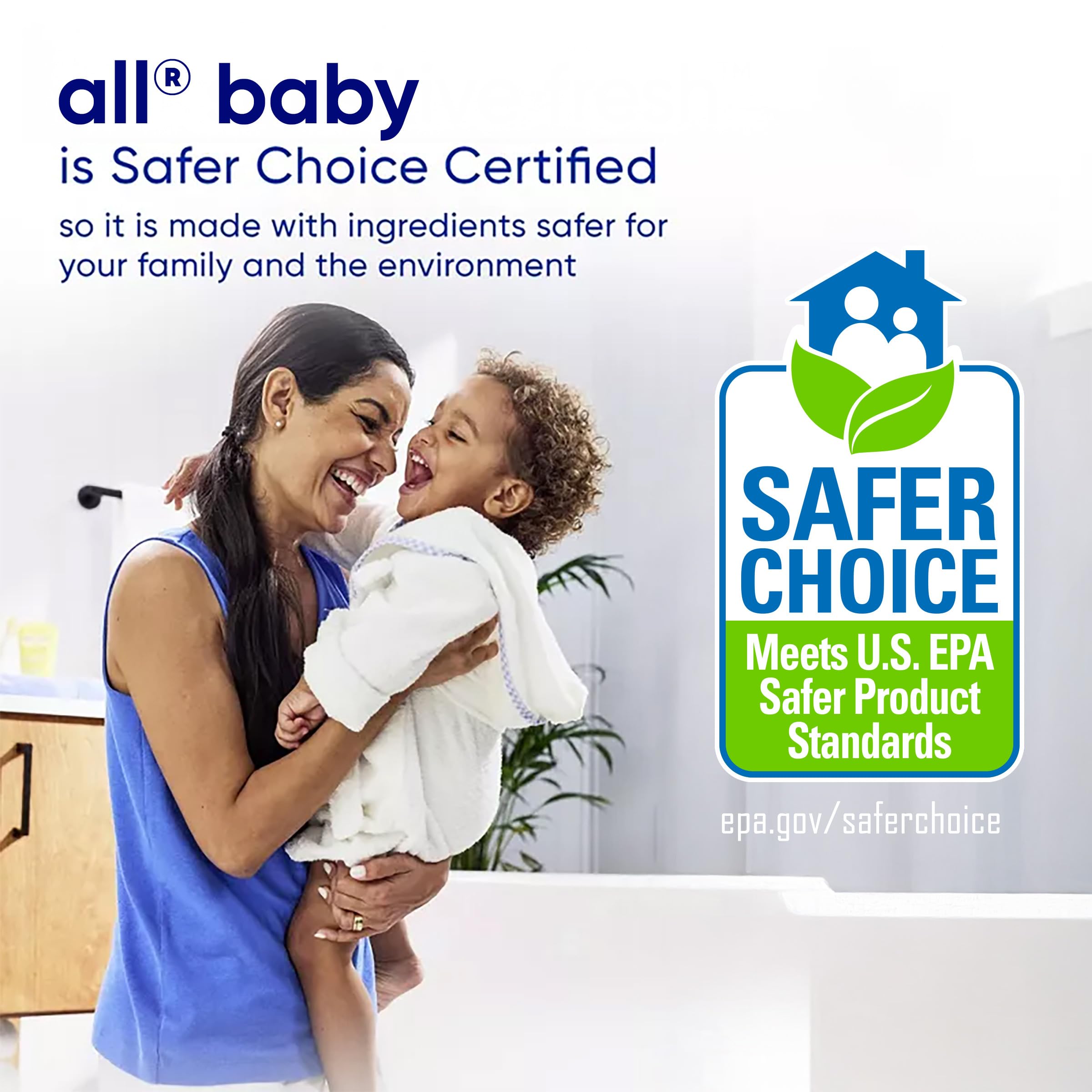 all Baby, Gentle for Baby, Liquid Laundry Detergent, Hypoallergenic for Sensitive Skin, Concentrated, 75oz, 100 Loads