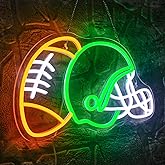 WLHOPE Football Neon Sign Helmet Neon Signs, Helmet Led Signs, Neon Signs for Wall, Football Neon Light up Signs for Boys Bedroom Game Room Rugby Sports Party Office College