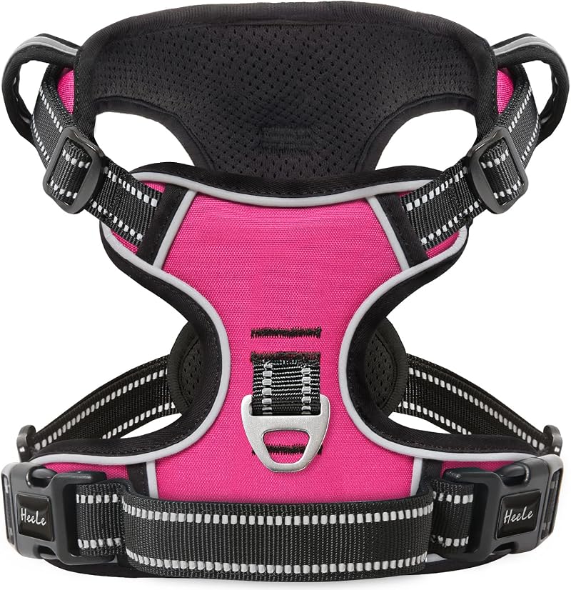 HEELE Dog Harness Small Reflective No-Pull Soft Handle Rose S