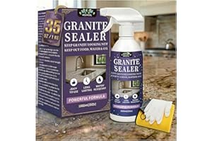 Meuvcol Granite Sealer & Protector Spray - 35 Oz Marble Sealer for Quartz, Quartzite, Stone, Granite Countertops - Prevents Water Spots & Oil Stains - Non-Toxic Stone Care for Kitchen, Bath & Shower