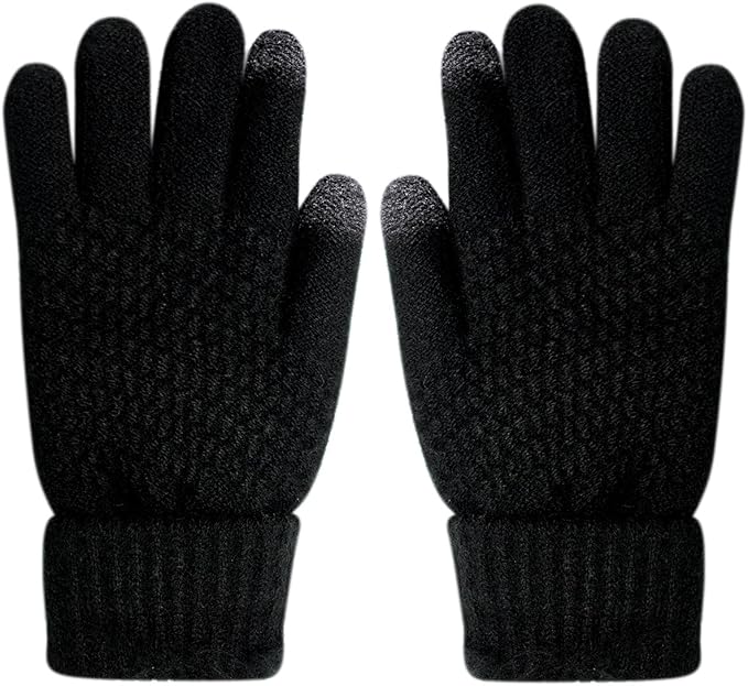 Men's Gloves & Mittens Winter Mens Warm Knitted Full Fingers Touch