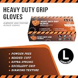 JFA Medical Large Orange Diamond Grip Nitrile Gloves Powder Free Latex Free 50 view 2