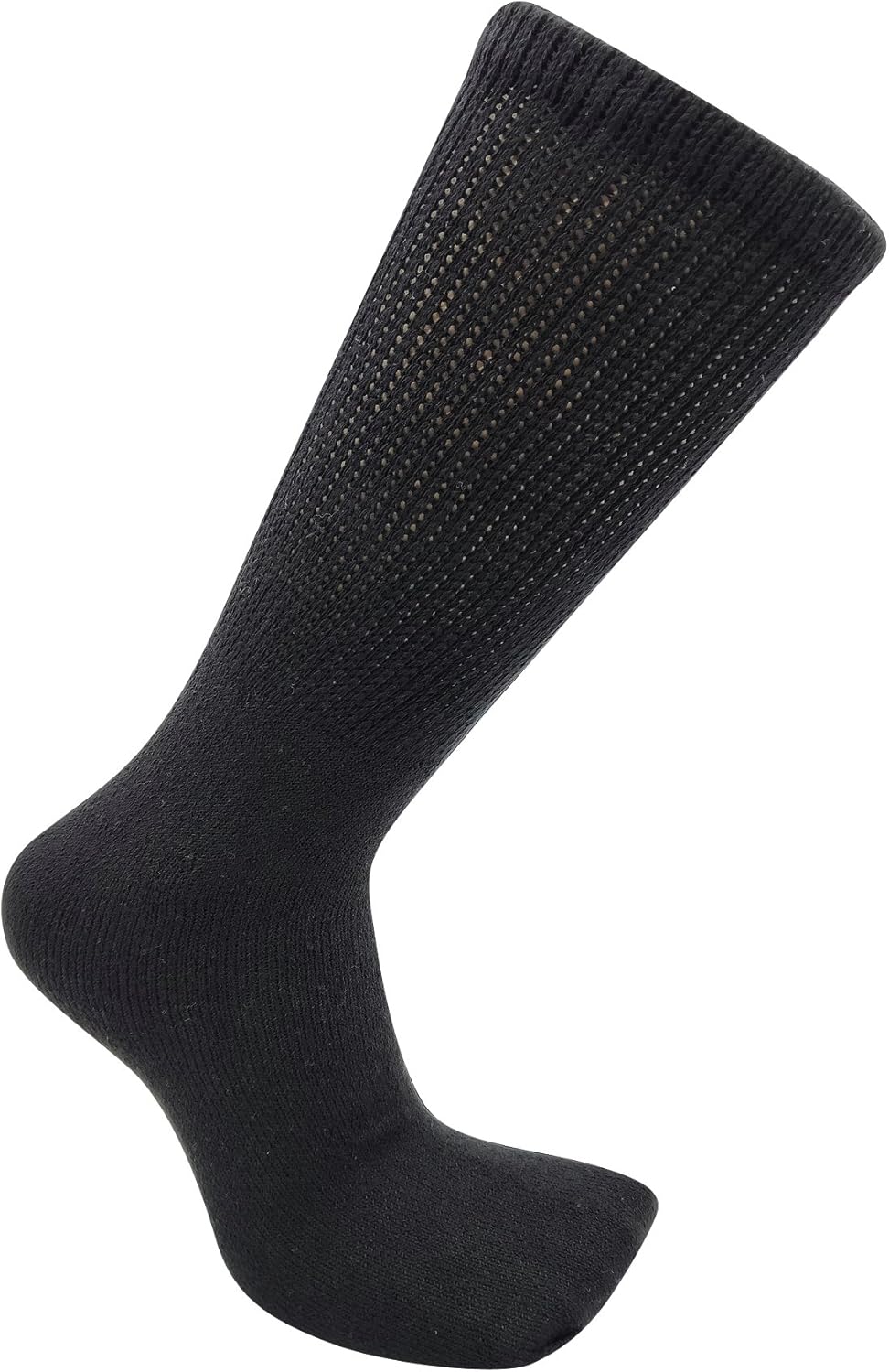 USBingoshop 12 Pairs Mens Physicians Approved Crew Diabetic Socks Cotton 10-13 (12 Pairs D-Black): Clothing