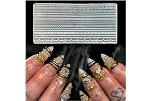 Gehaiwo 3D Chain Nail Mold Multiple Shapes Necklace Silicone Nails Molds Accessories Gel Rope Art Manicure Tools