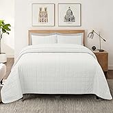 100% Cotton Quilt Sets Queen Size- Soft Lightweight Quilt Bedding Set for Bedroom Decor- Bedspread in Geometric Pattern with 2 Pillow Shams for All Season, 90x98 inches