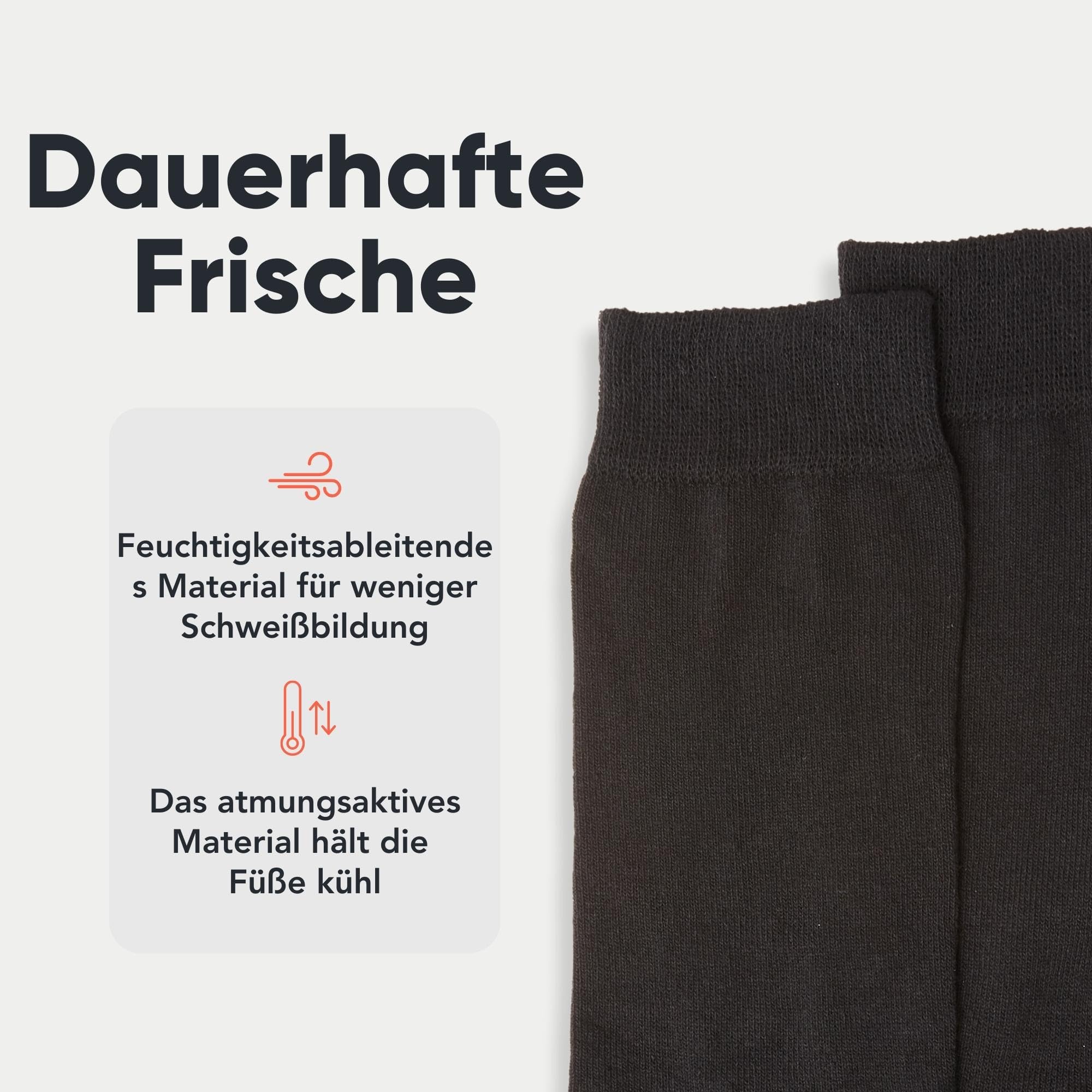 Schwarz Socken (10 Paar) FM® Herrensocken bequem, für den Alltag, Wadenhöhe, atmungsaktiv, elegantes Design, elastischer Saum, einfarbig Socken 3
