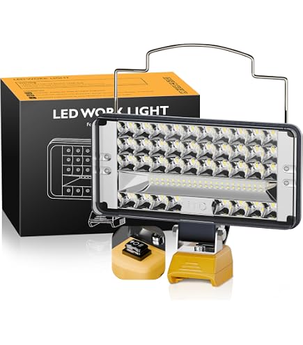 WaxPar 40W Cordless LED Work Light - Compatible With DeWalt 20V Battery, 4200LM, USB Port, 110° Pivot Head, Jobsite & Emergency Light
