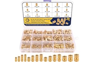 Bonost 500Pcs Threaded Inserts Kit M2 M3 M4 M5 - Female Thread Heat Set Insert, Brass Knurled Thread Insert Nuts for Plastic Injection Molding(Metric)
