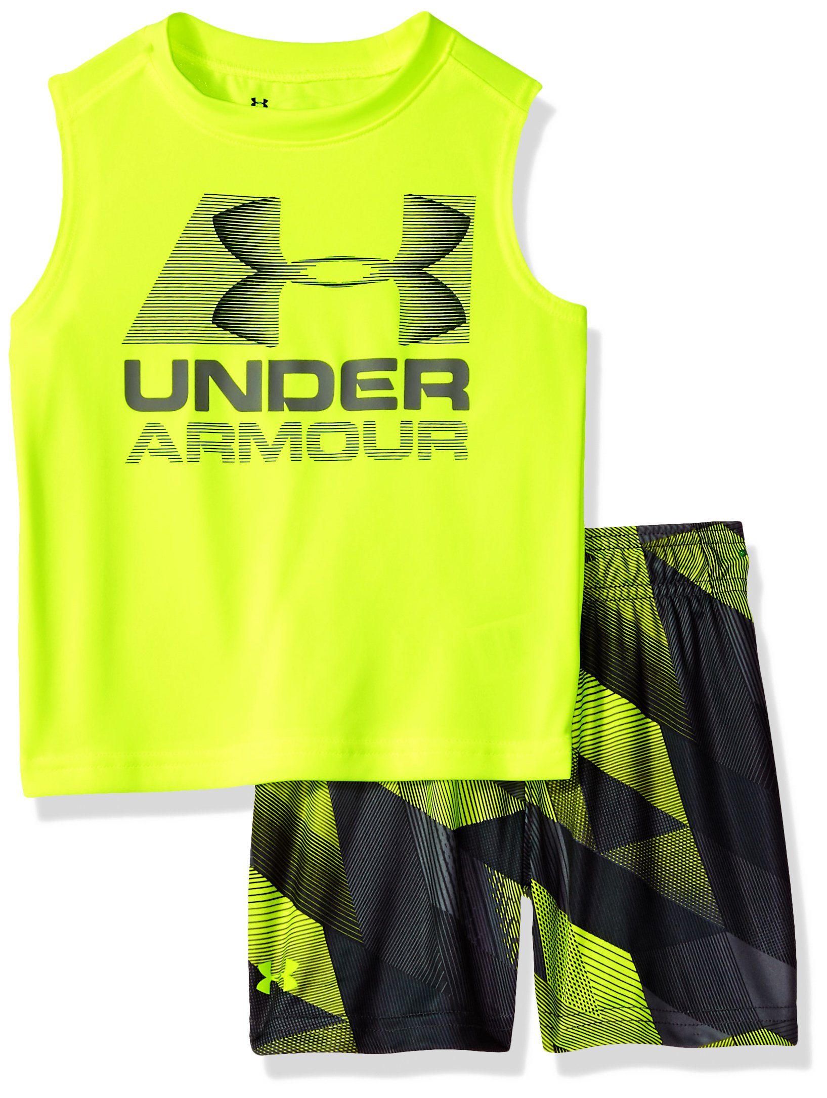 Under Armour Little Boys' UA Muscle Tank And Short Set, Hi Gh/Vis