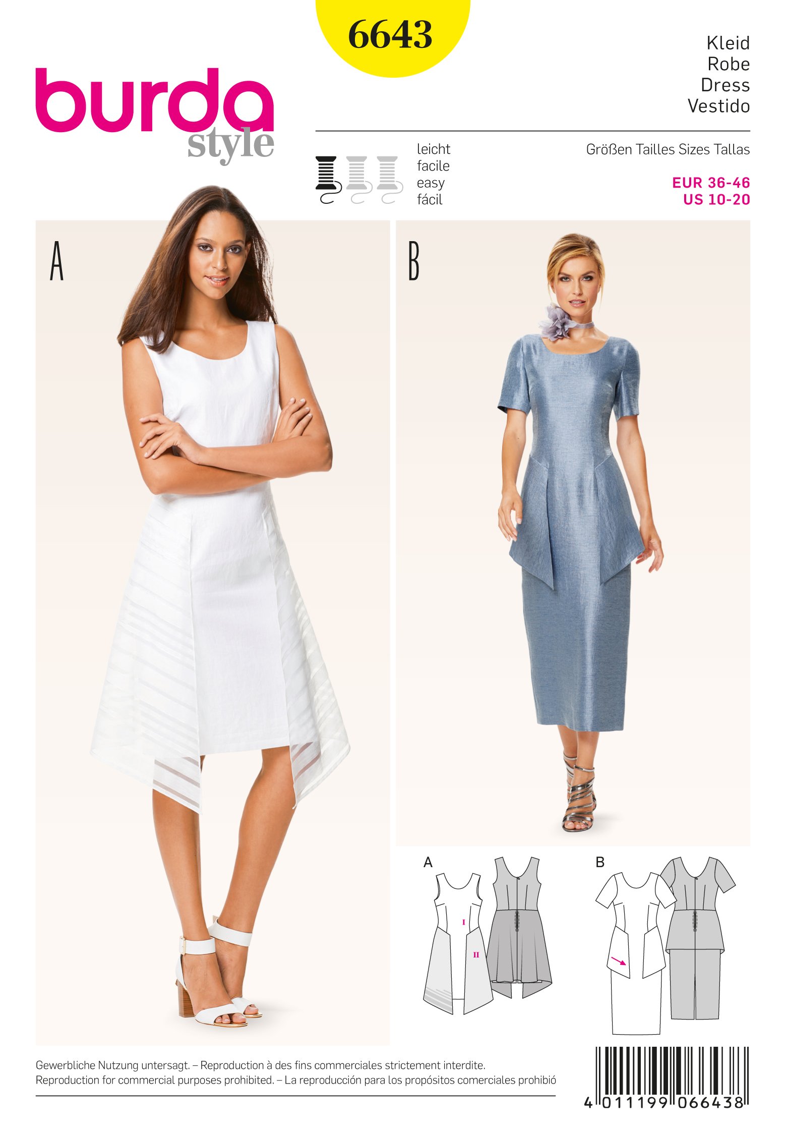 Burda b6643 Dress Sewing Pattern Paper 19 x 13 x 1 cm White