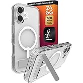 ZAGG Crystal Palace Case with Kickstand for iPhone 17 - Clear, Drop Protection (13ft/4m), MagSafe Charging Compatible, ClearGuard Anti-Yellowing Technology, Scratch Resistant Phone Case