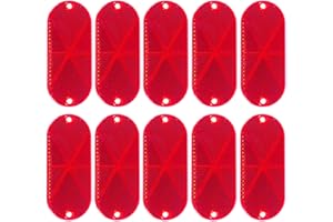 Yinaolan 10 Pack 4.5 Inch Red Screw on Reflectors, DOT SAE Approval Road Safety Fence Gate Posts Rear Reflectors for Mailboxes Driveway Trailer Caravan Tunnels Truck Tractor Boat Lorry Motorcycle